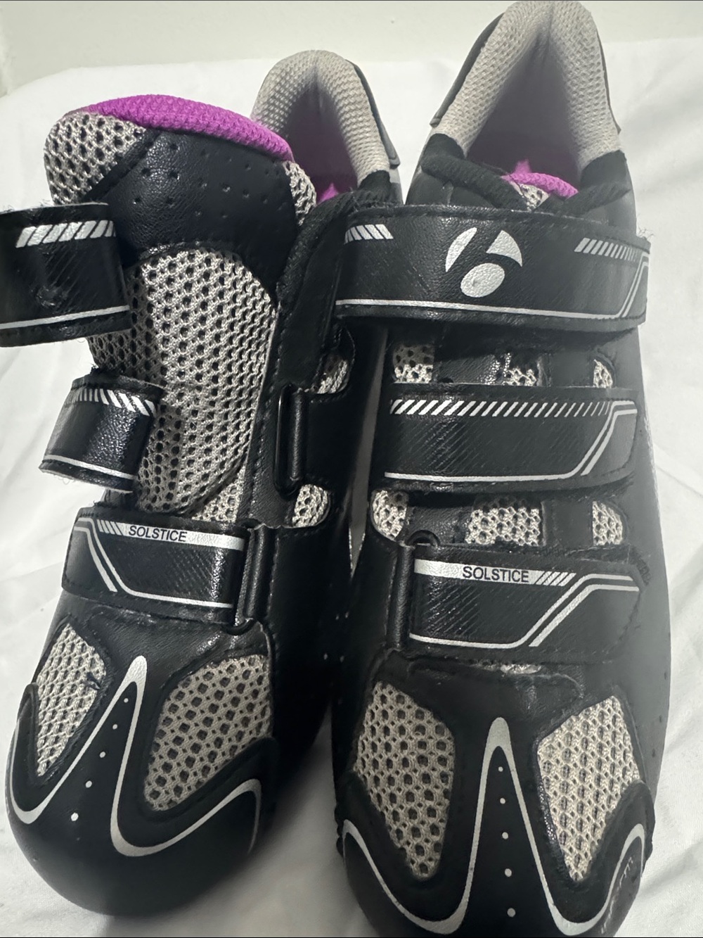 Bontrager Solstice Women’s Cycling Shoes — Black & Purple size 7.5